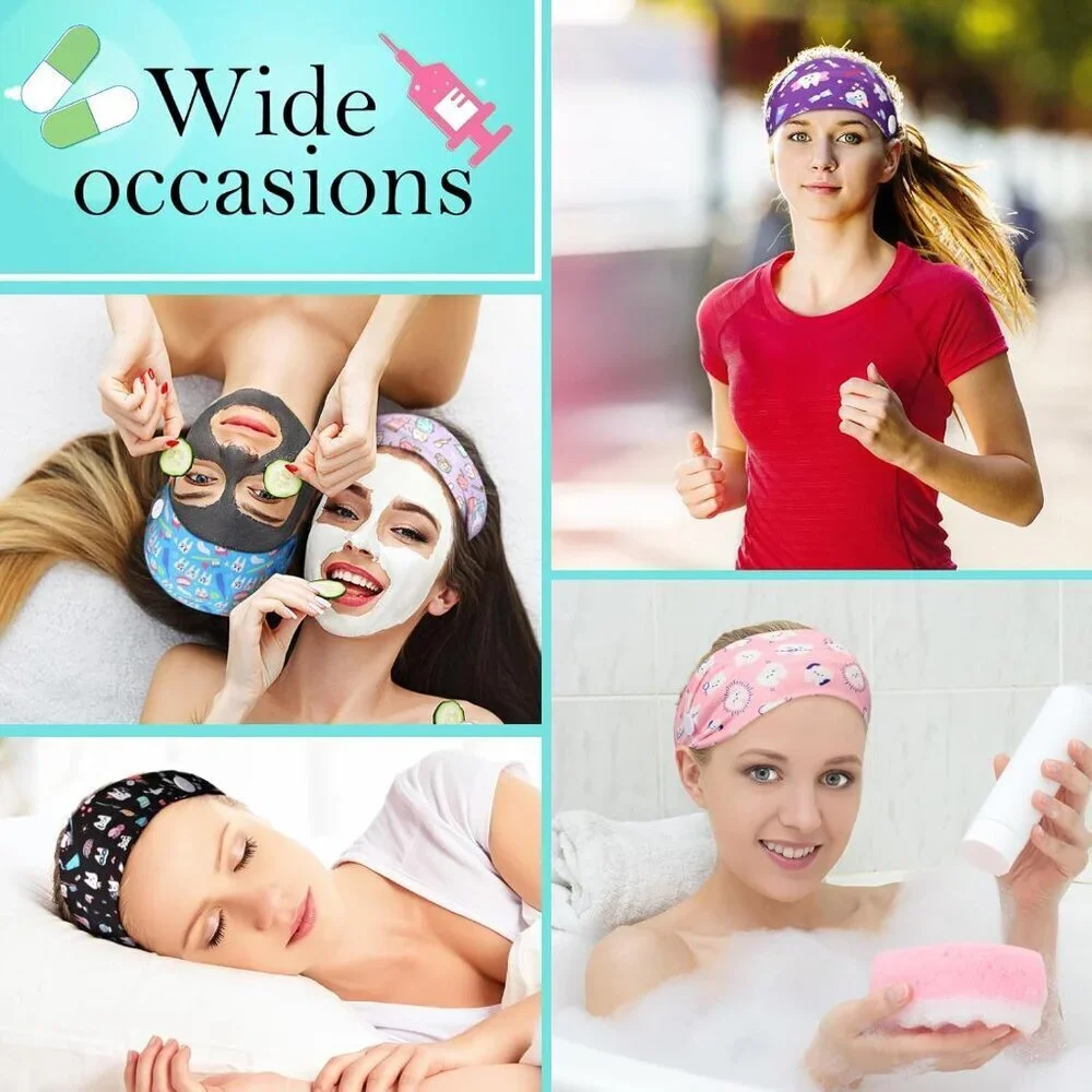 12 Pcs Nursing Headbands Non Slip Elastic with Buttons for Mask Mask Relief